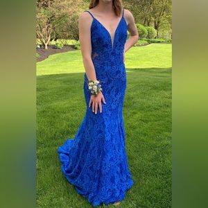 Beautiful Royal Blue Faviana Dress: Size 6